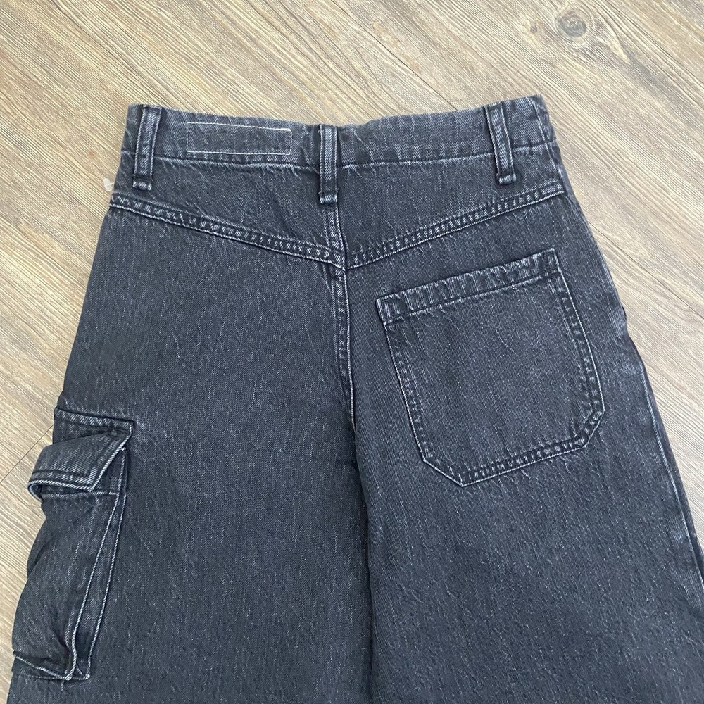 Rag & Bone Nora Cargo High Rise Straight Jeans in Roya Black Size 23 - Picture 9 of 10